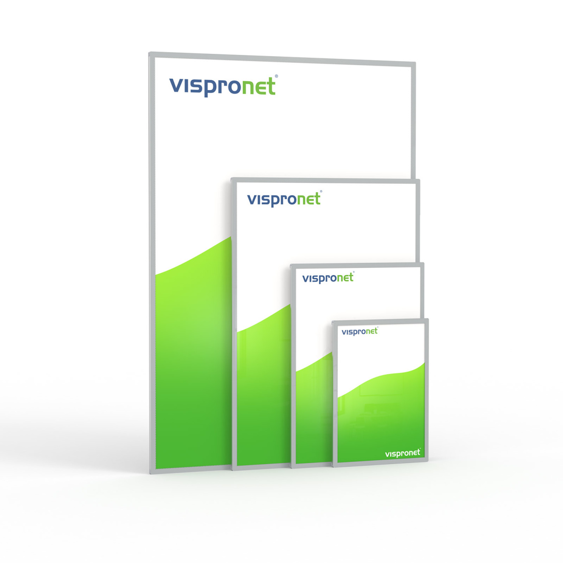 Cadre pour affiche LED, comparaison des tailles