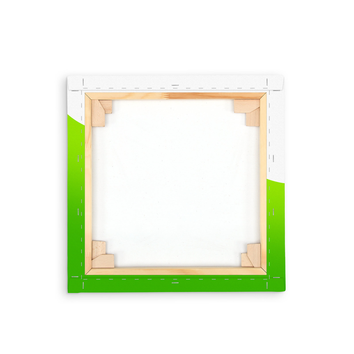 Toile imprimée / Tableau photo imprimé - ici châssis carré vu de dos