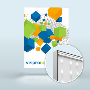 Cadre éclairant Q-Frame® LED - Portrtait, profilé 50 mm