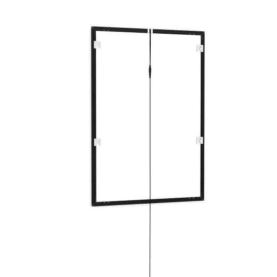 Cadre pour affiche LED, A1, verso avec supports muraux et câble d'alimentation
