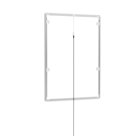 Cadre pour affiche LED, A1, verso avec supports muraux et câble d'alimentation