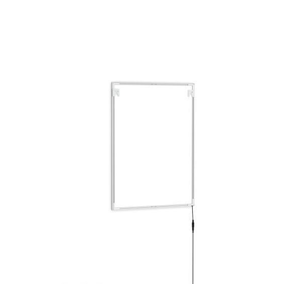 Cadre pour affiche LED, verso avec supports muraux et câble d'alimentation