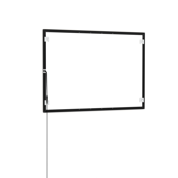 Cadre pour affiche LED, A1, verso avec supports muraux et câble d'alimentation