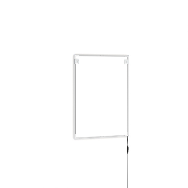 Cadre pour affiche LED, verso avec supports muraux et câble d'alimentation