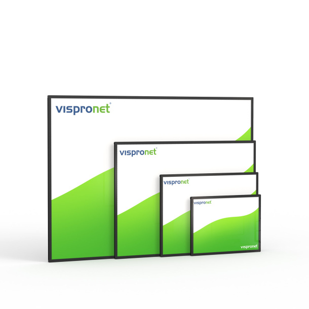 Cadre pour affiche LED, comparaison des tailles