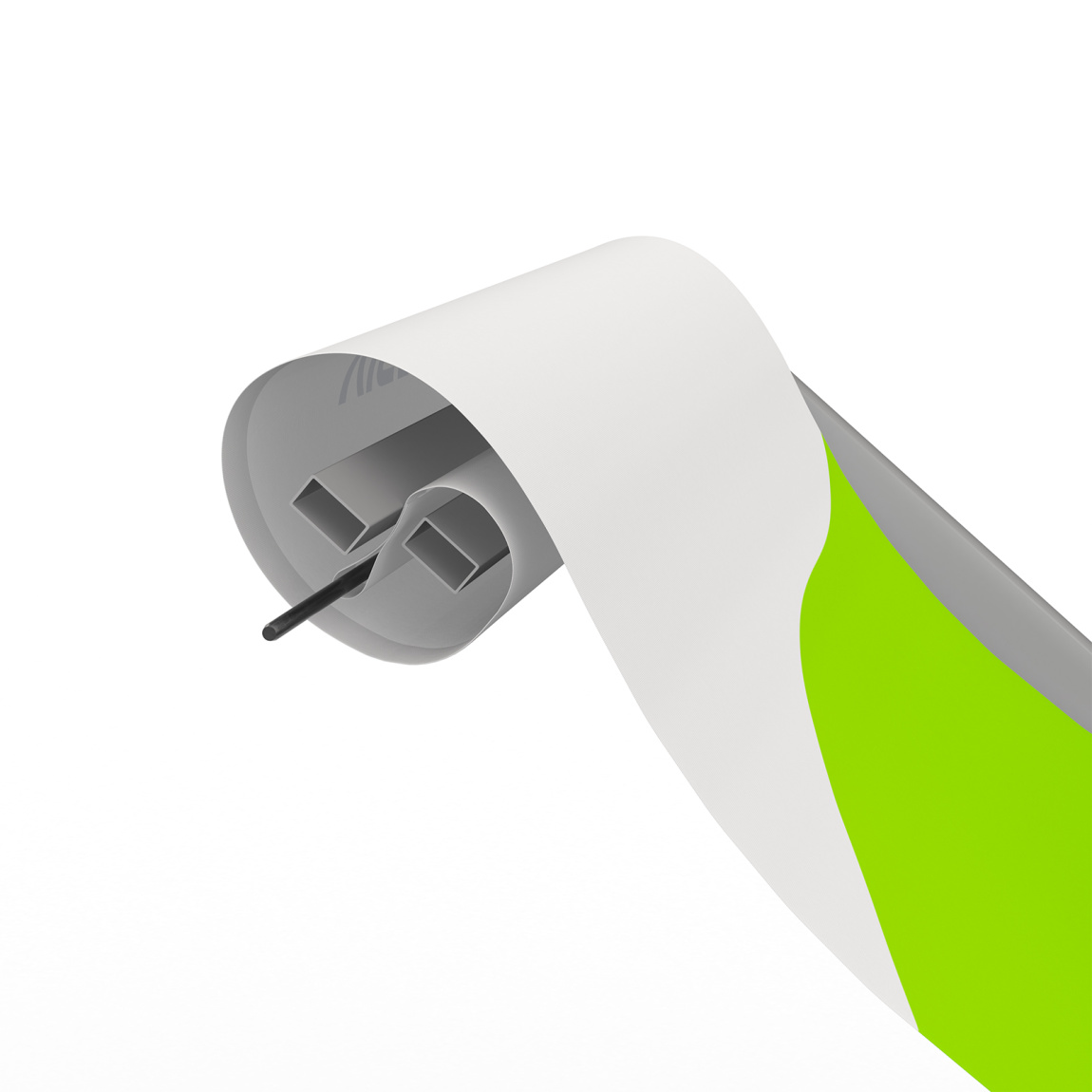 Vue détaillée de la fixation de la pièce à imprimer - en haut