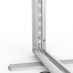 Mur d'exposition Lightbox click, détail : angle inférieur