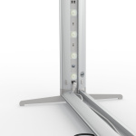 Comptoir d’exposition Lightbox click, détail: angle