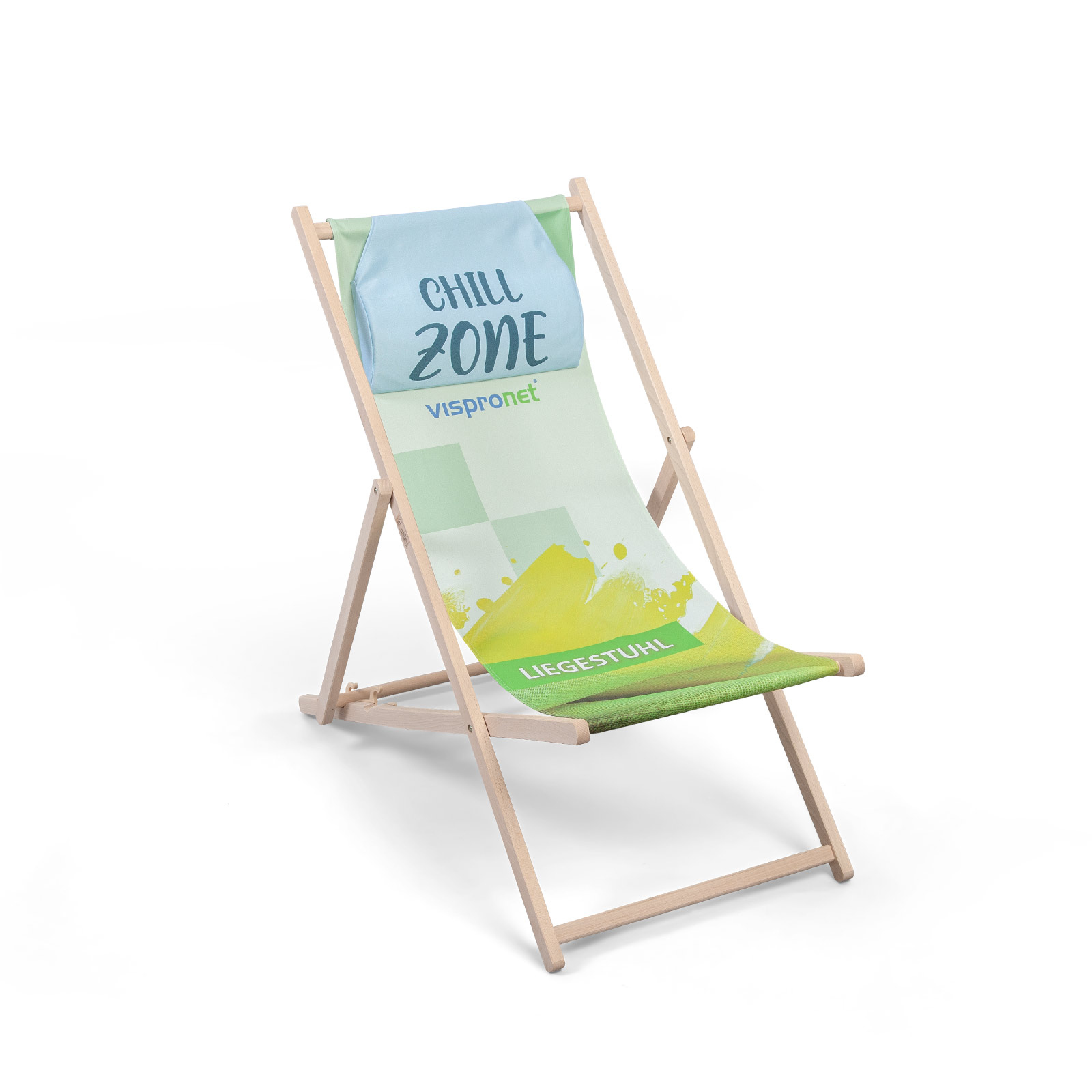 Chaise chilienne avec coussin de nuque imprimé