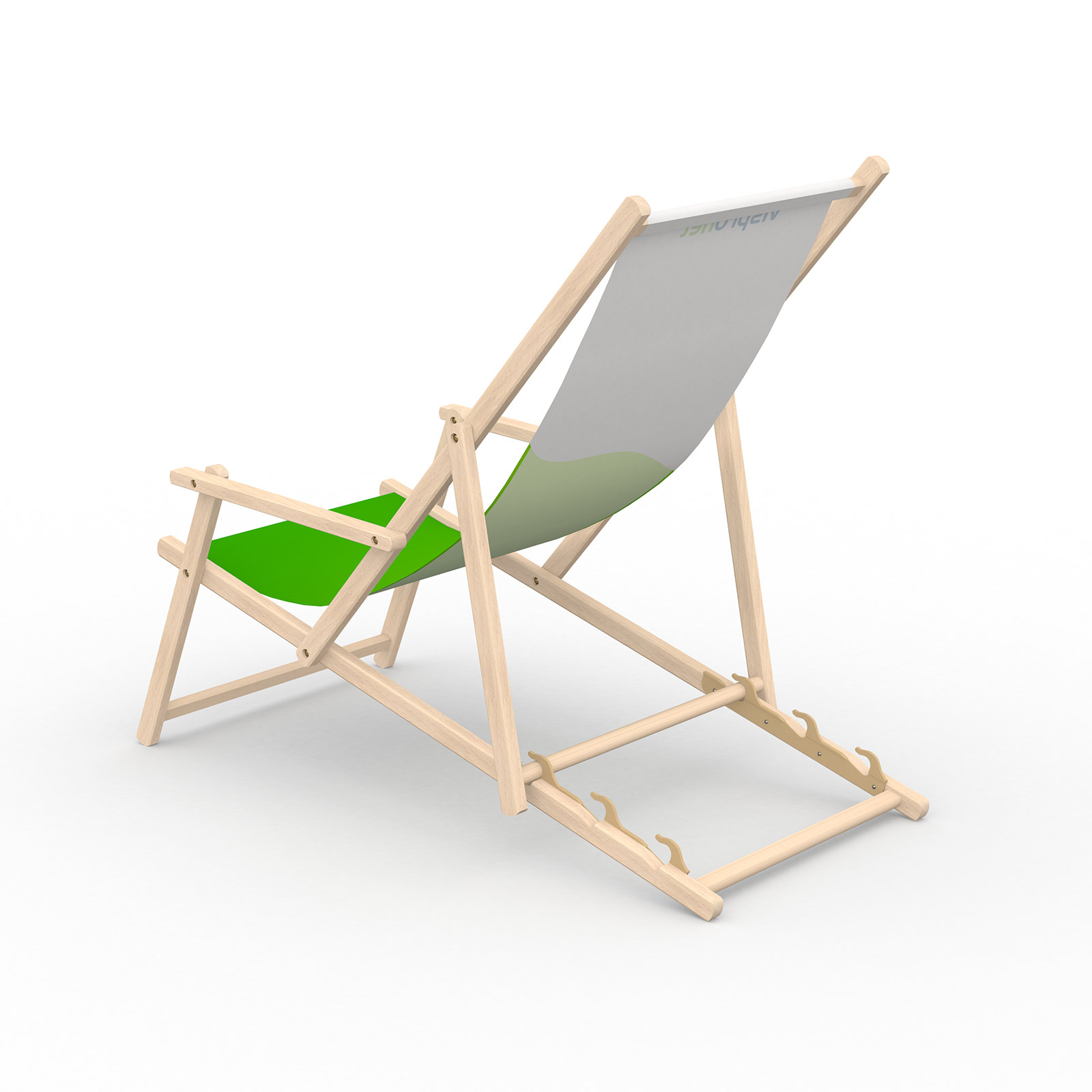 Chaise pliante chilienne avec accoudoirs vue de dos