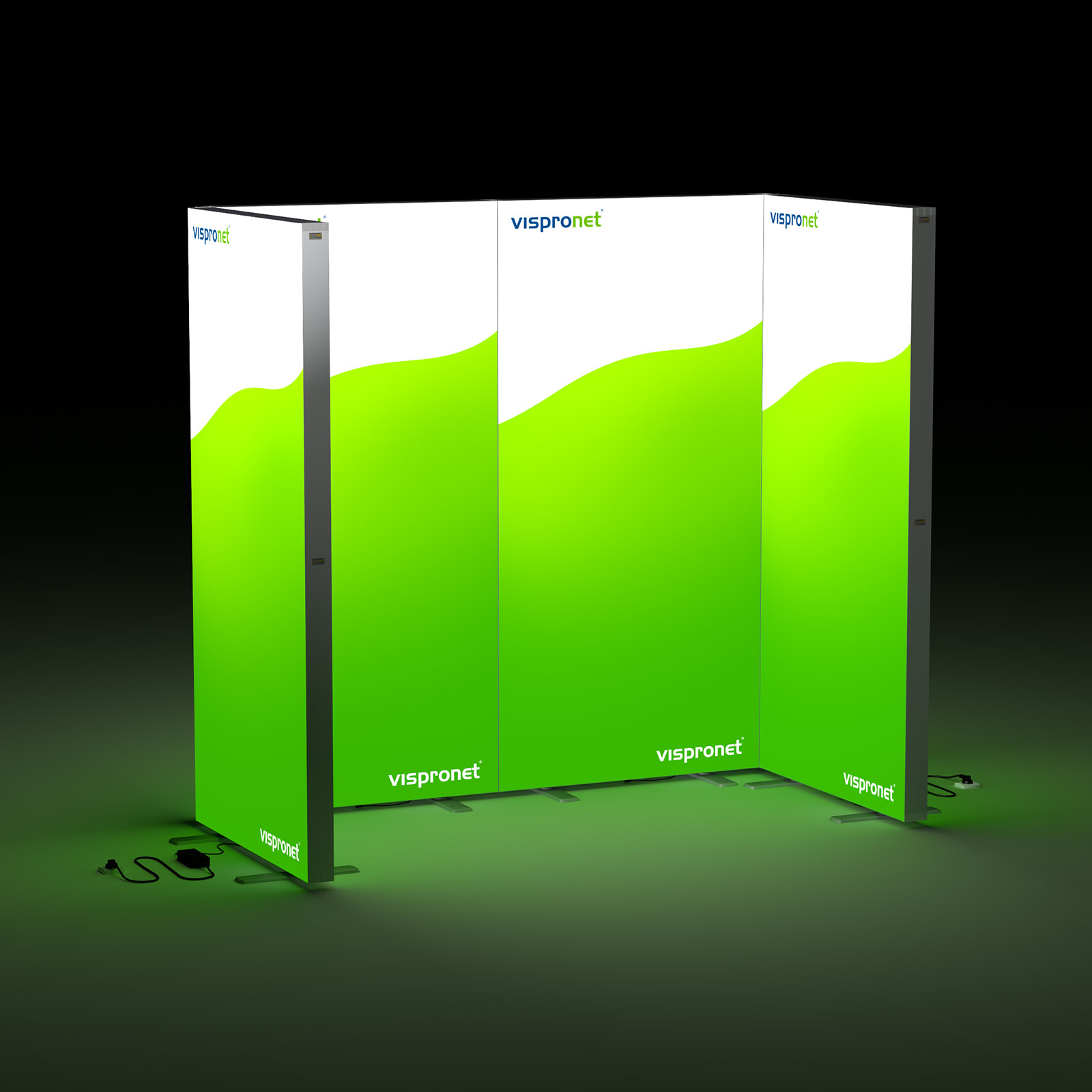 Mur d'exposition Lightbox click, configuration pour stand d'exposition