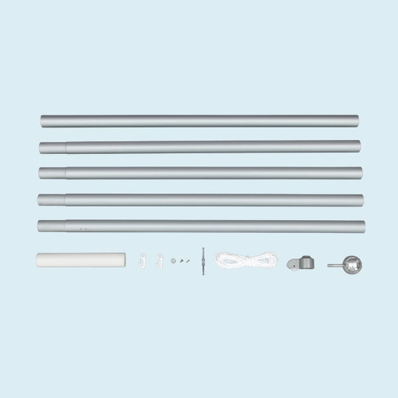 Mât de drapeau Economy, contenu de la livraison pour le mât de drapeau