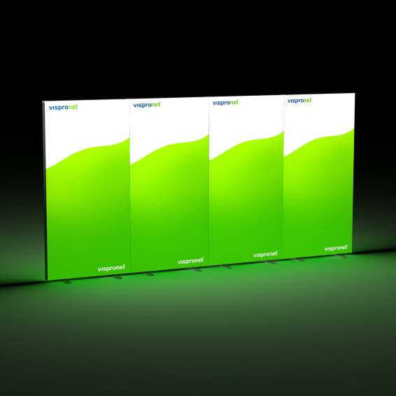 Mur d'exposition Lightbox click, extensible grâce à des aimants intégrés