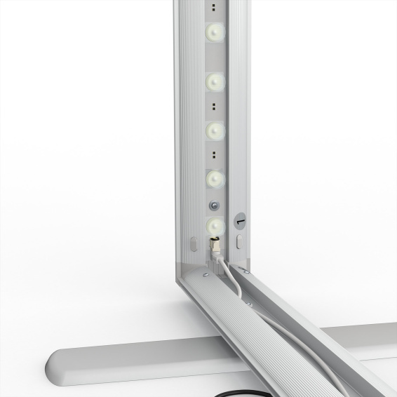 Mur d'exposition Lightbox click, détail : angle inférieur