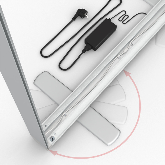 Mur d'exposition Lightbox click, détail : pied rotatif