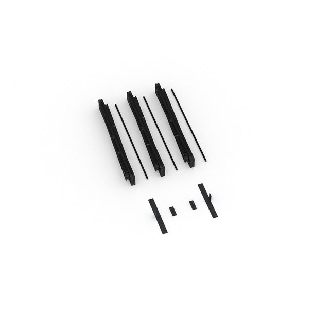 Lieferumfang Kederrahmen flex, Systembreite 300 cm, Systemhöhe 200 cm, schwarz
