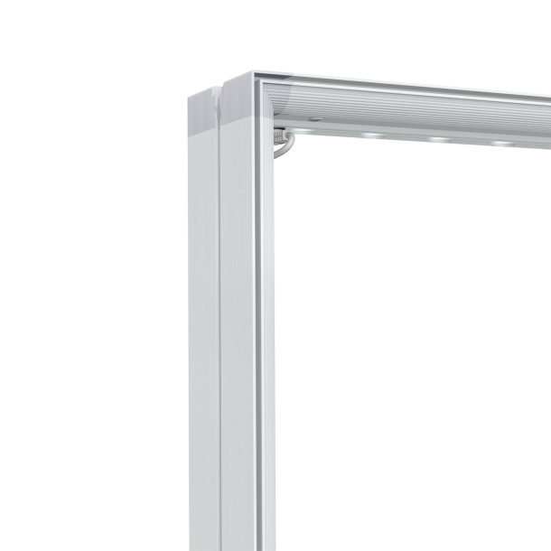 Messewand Lightbox flex, Detail: obere Ecke
