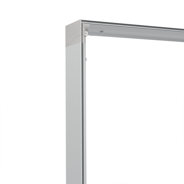 Mur d'exposition Lightbox pliable, détail : angle supérieur
