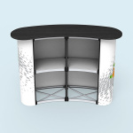 Comptoir promotion magnétique, vue de derrière, plateau noir