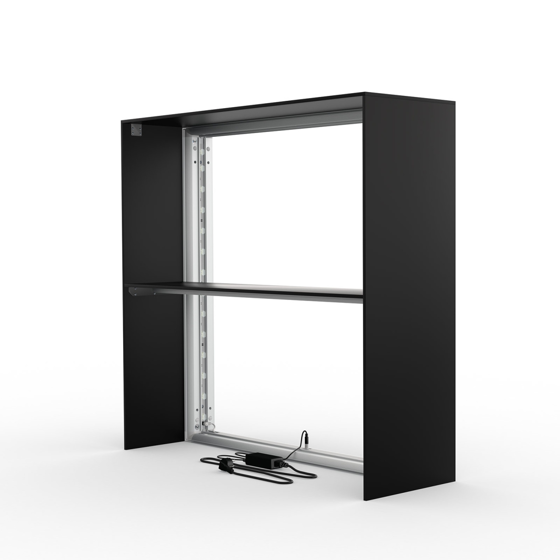 Comptoir d’exposition Lightbox flex Select sans visuel, vue arrière