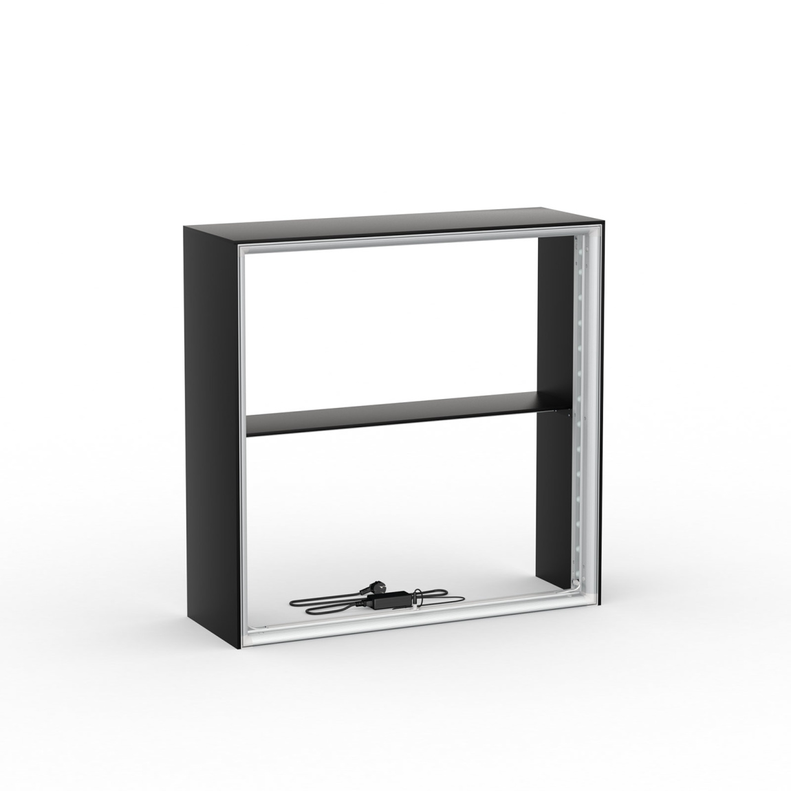 Comptoir d’exposition Lightbox flex Select sans visuel, vue de face