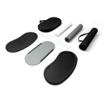 Comptoir de promotion léger, contenu de la livraison (exemple avec plateau supérieur et base noirs)