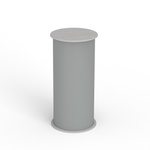 Comptoir à lamelles, colonne utilisable sans visuel, avec façade élégante couleur argent