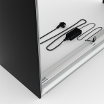 Comptoir d’exposition Lightbox flex Select, détail du câble d’alimentation