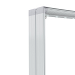 Mur d'exposition Lightbox flex incurvé, détail : angle supérieur