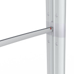 Mur d'exposition Lightbox flex incurvé, détail : fixation barre de soutien