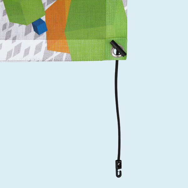 Variante de fixation avec sandow olive et crochet plastique 300 mm