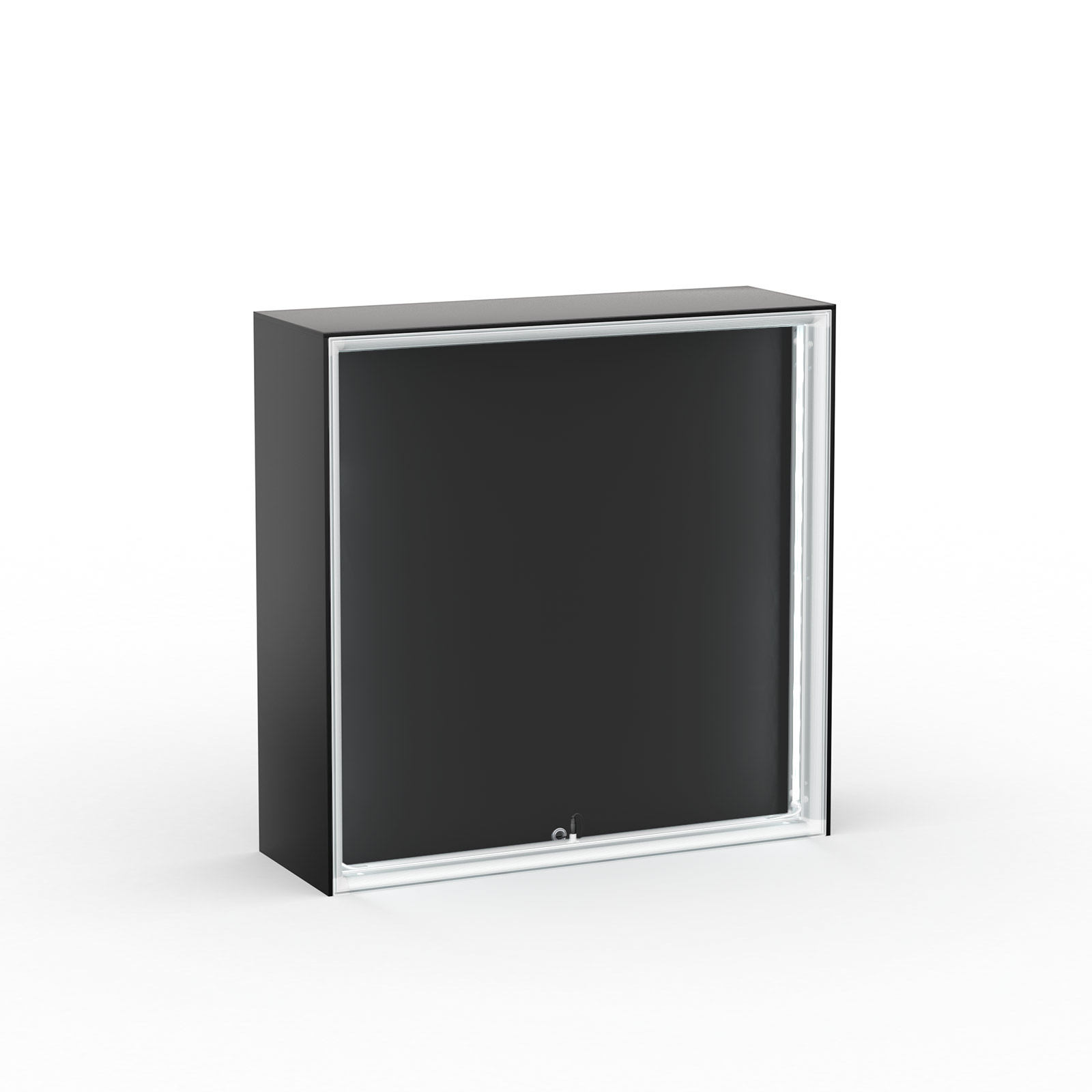 Comptoir d’exposition Lightbox flex Select : face arrière noire avec œillet