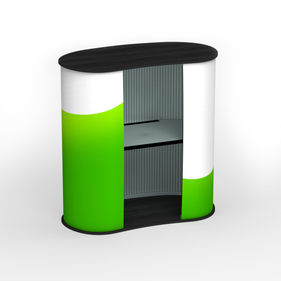 Comptoir de promotion léger, sans visuel imprimé, face arrière avec tablette intermédiaire