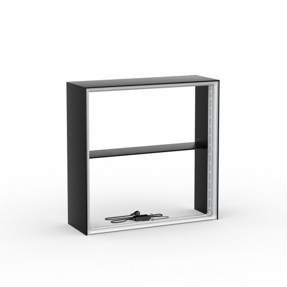 Comptoir d’exposition Lightbox flex Select sans visuel, vue de face
