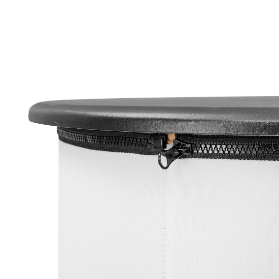 Détail : plateau supérieur avec fermeture éclair pour la fixation de l’impression