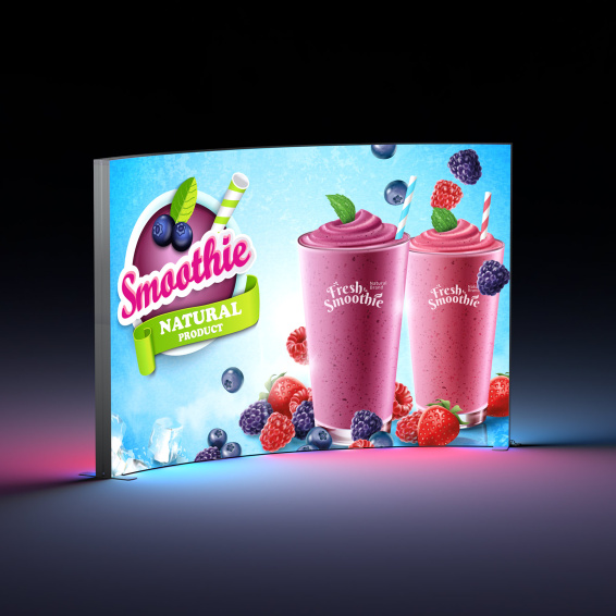Mur d’exposition Lightbox flex curved – surface publicitaire pour vos campagnes