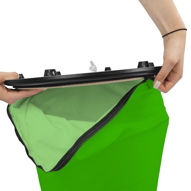 Comptoir publicitaire Air Select, fixation de l’impression sur le plateau inférieur