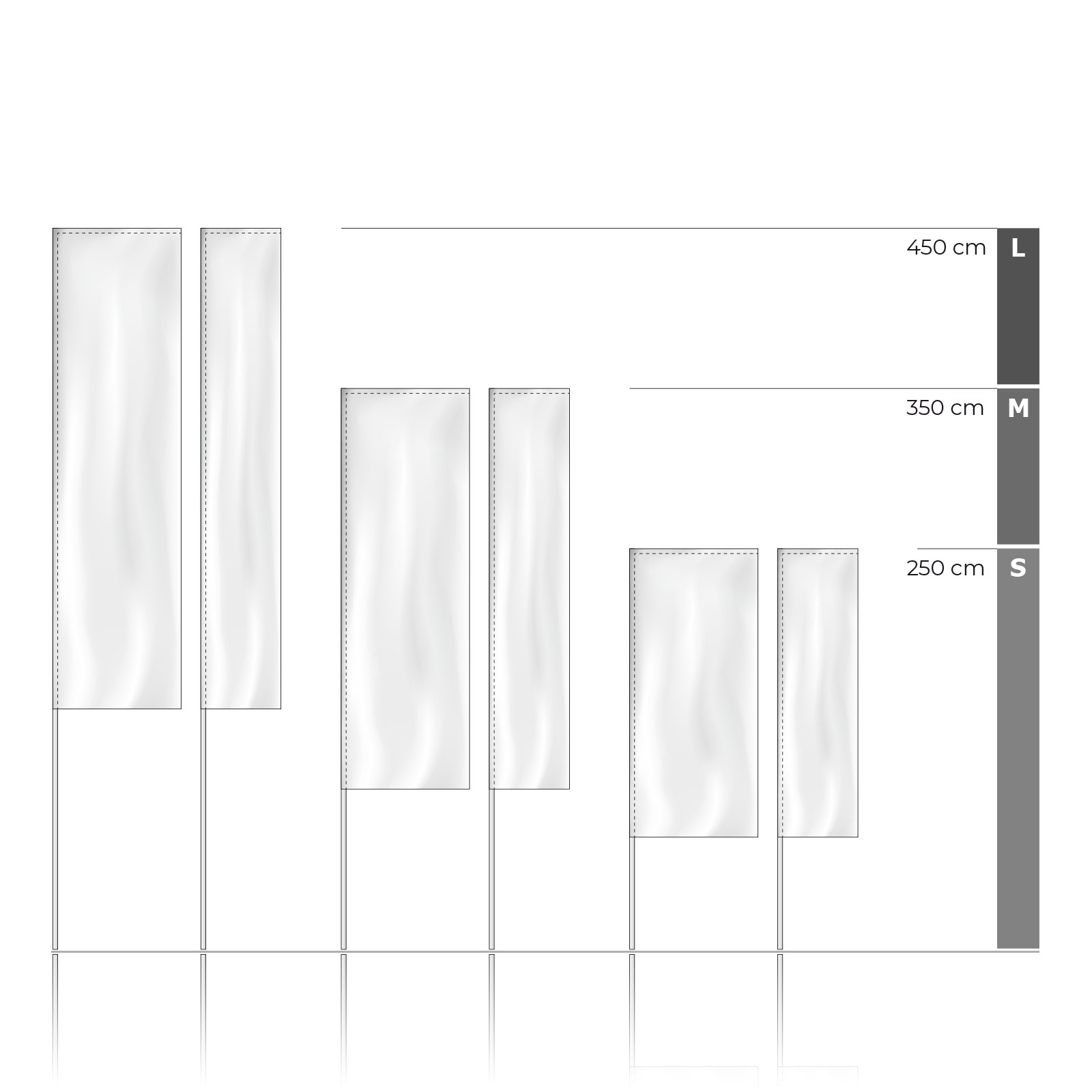 Vue d'ensemble Hauteur du système, bras disponible dans les largeurs de 80 cm ou 50 cm