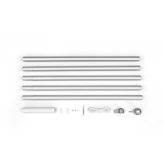 Mât de drapeau mobile Economy, contenu de livraison du mât