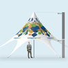 Pavillon étoile/ tente étoile imprimée, hauteur du système