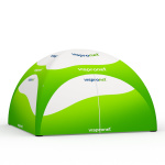 Tente gonflable Air 6 x 6 m avec 3 cloisons pleines et 1 entrée par zip