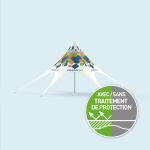 Pavillon étoile ø 12 m imprimé, avec fermetures éclair pour cloisons de tente