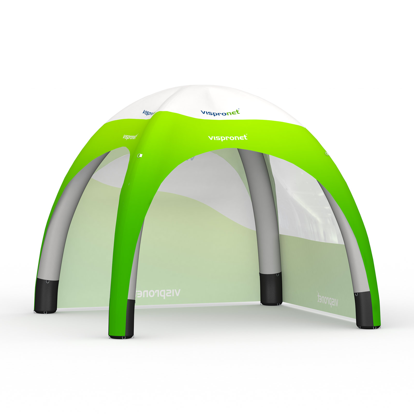 Tente événementielle Air 3x3m, 1 cloison pleine, 1 avec fenêtre panoramique