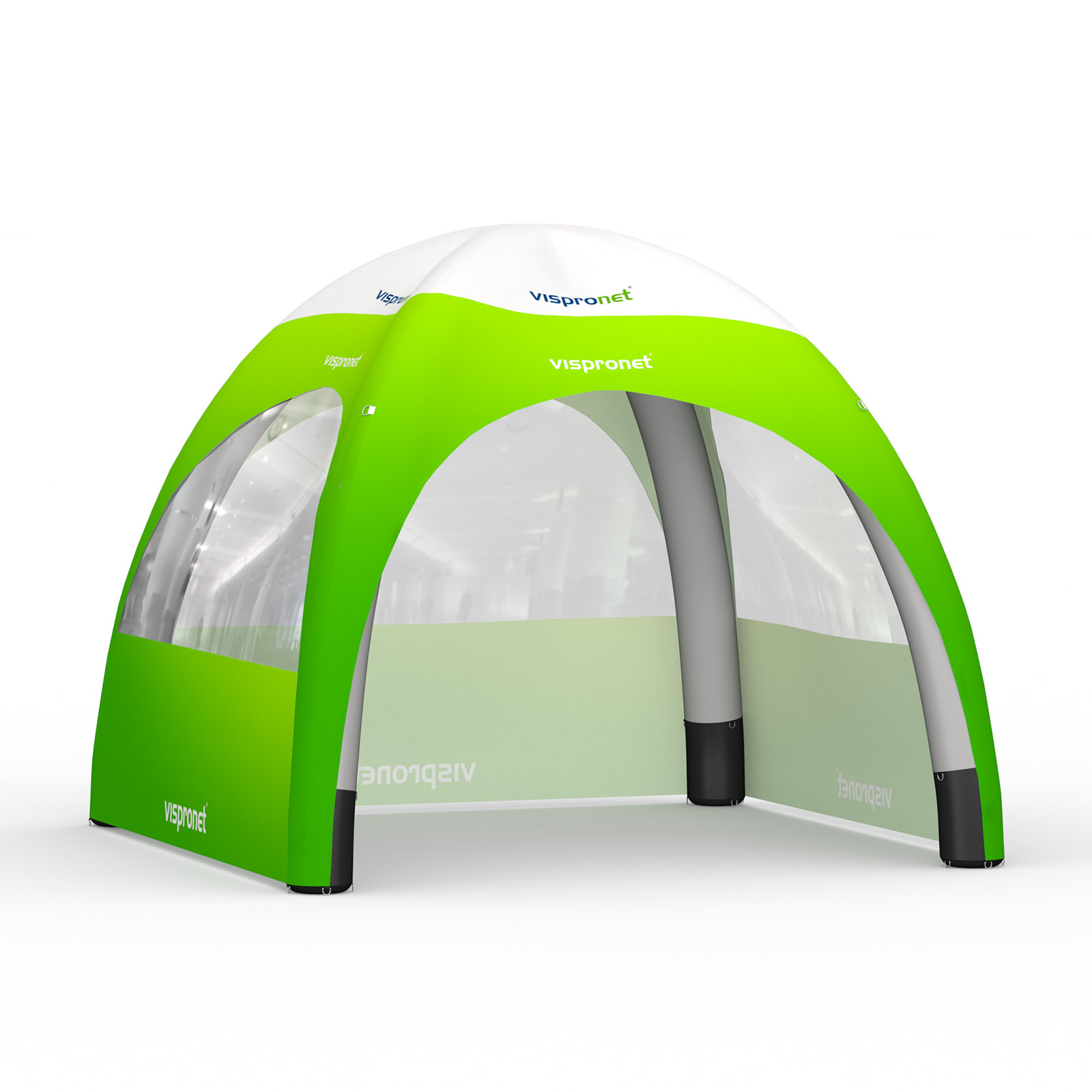 Tente gonflable Air 3 x 3 m - 3 cloisons avec fenêtres panoramiques