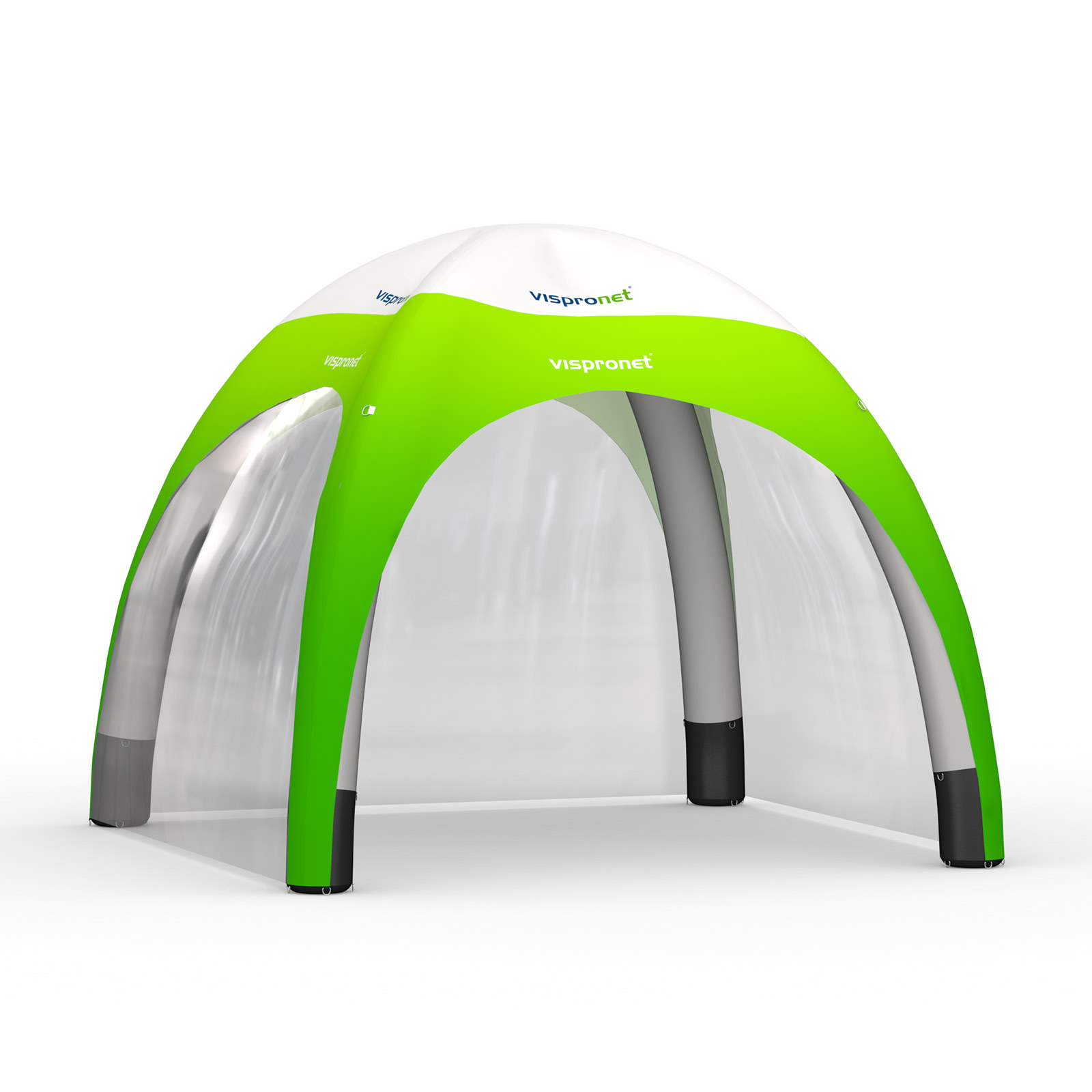 Tente événementielle gonflable 3 x 3 m avec 3 cloisons transparentes
