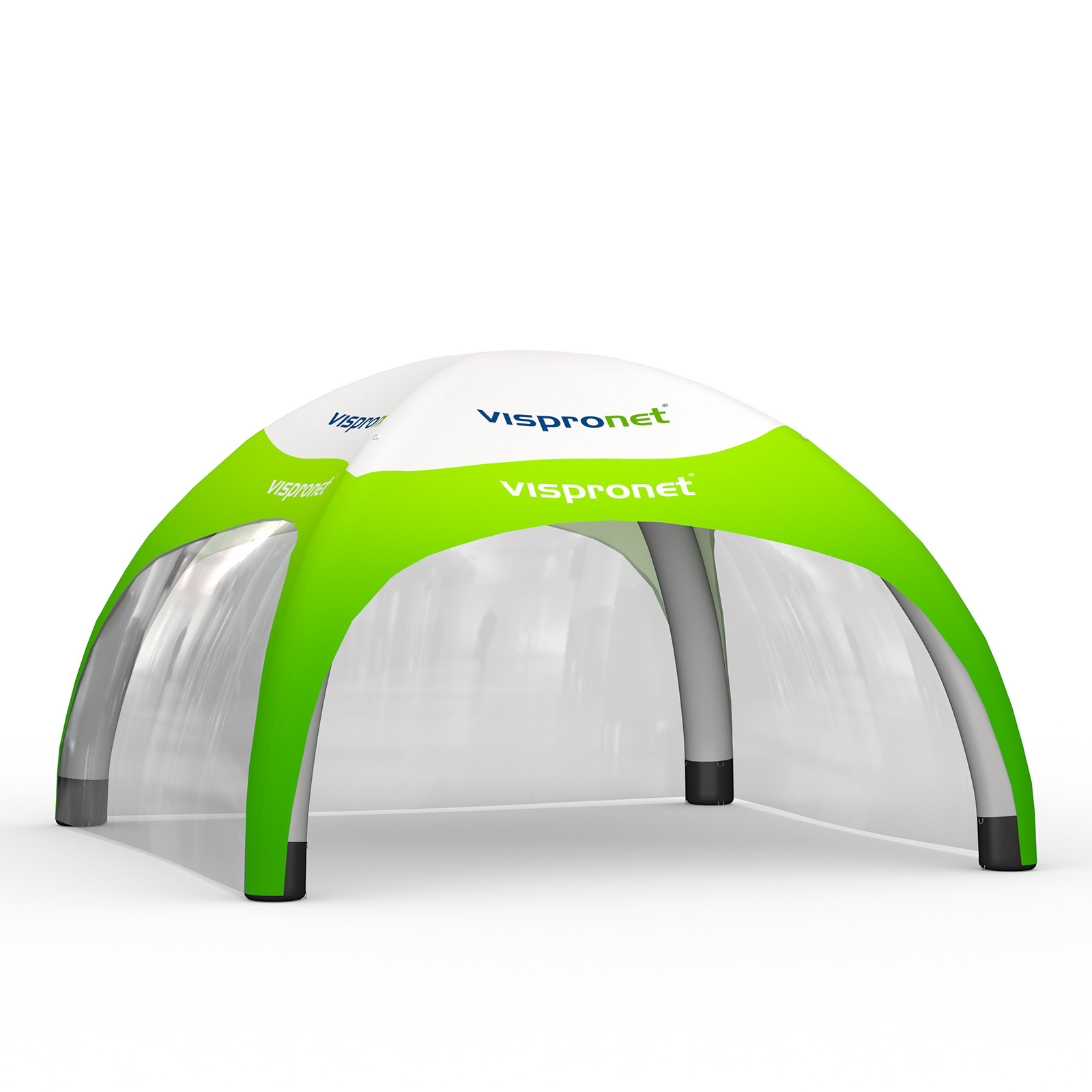 Tente événementielle gonflable 5 x 5 m avec 3 cloisons transparentes