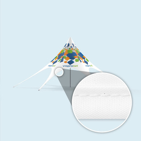 Pavillon étoile - imprimé, bordé de ruban biais