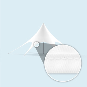 Pavillon étoile blanc - bords avec ruban biais