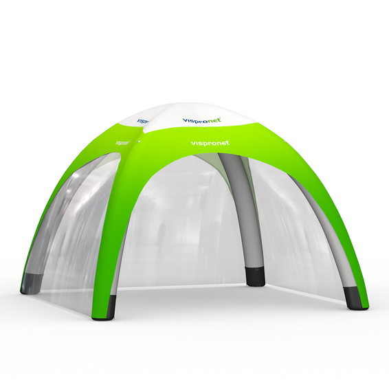 Tente événementielle gonflable 4 x 4 m avec 3 cloisons transparentes
