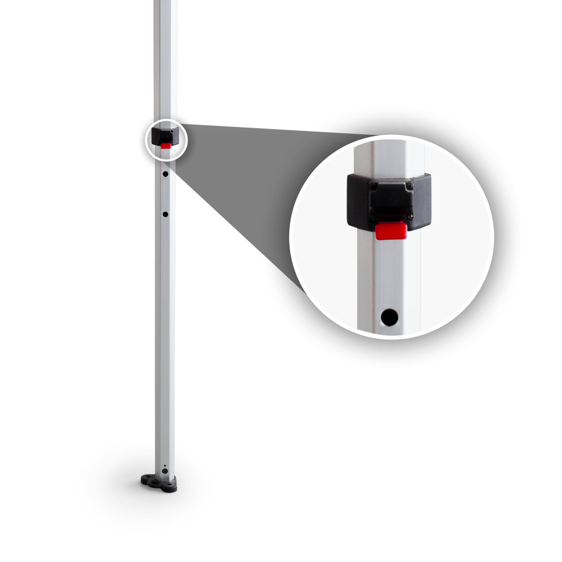 Hauteur de passage réglable sur 5 positions ; utiliser le niveau 1 en cas d'utilisation avec des parois